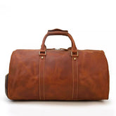 premium Compass Brown Leather Duffle